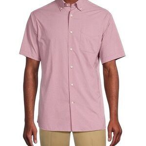 Daniel Cremieux Signature  Mens Melon Button Front Short Sleeve Shirt Size La…
